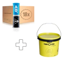 Dunlop ATP 18 Tubes De 4 En Carton, + Seau À Balles, Rond