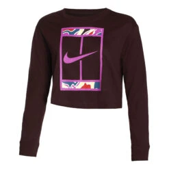 Nike Dri-Fit Court Slam Cropped Haut Manches Longues Femmes